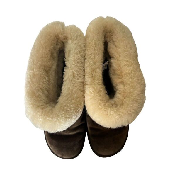 UGG METRO TAS FUR CUFF BOOTS ESPRESSO WOMENS 7 Amazing Condition! - Picture 5 of 11